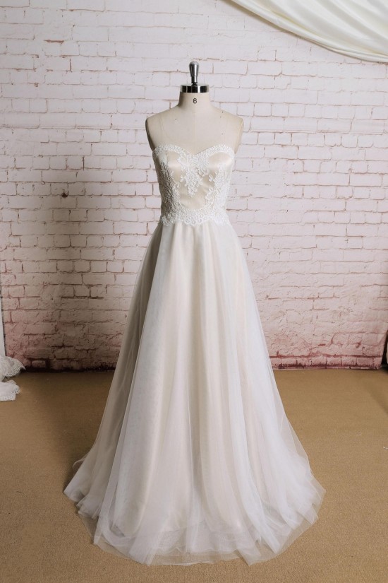 A-line Sweetheart Lace Bridal Gown Wedding Dress WD010713