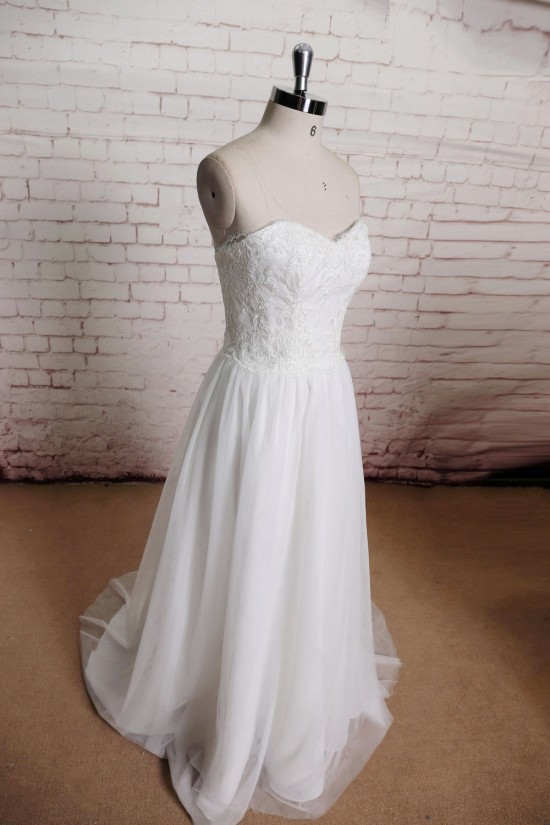 A-line Sweetheart Lace Bridal Gown Wedding Dress WD010715
