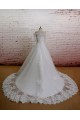 A-line Off the Shoulder Half Sleeves Lace Bridal Gown Wedding Dress WD010718