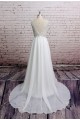 A-line V-neck Chiffon and Lace Bridal Gown Wedding Dress WD010722