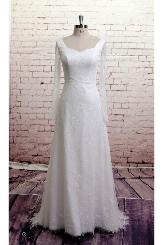 A-line Long Sleeves Lace Bridal Gown Wedding Dress WD010723 A-line Long Sleeves Lace Bridal Gown Wedding Dress WD010723