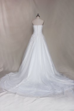 A-line Strapless Lace Bridal Gown Wedding Dress WD010726