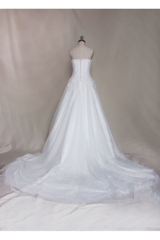 A-line Strapless Lace Bridal Gown Wedding Dress WD010726