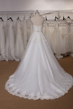 A-line Strapless Lace Bridal Gown Wedding Dress WD010729