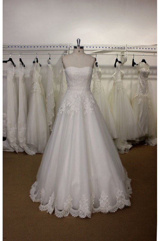 A-line Strapless Lace Bridal Gown Wedding Dress WD010729 A-line Strapless Lace Bridal Gown Wedding Dress WD010729