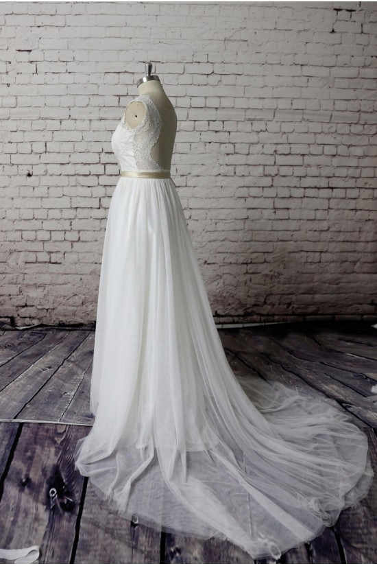 A-line Lace and Tulle Bridal Gown Wedding Dress WD010731 A-line Lace and Tulle Bridal Gown Wedding Dress WD010731