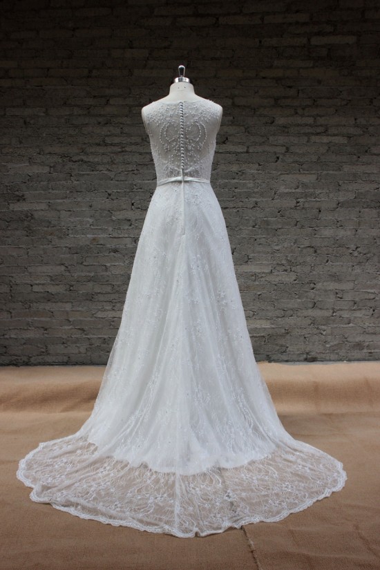 A-line Beaded Lace Bridal Gown Wedding Dress WD010734 A-line Beaded Lace Bridal Gown Wedding Dress WD010734