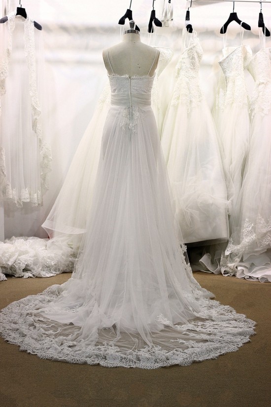 A-line Straps Lace and Tulle Bridal Gown Wedding Dress WD010735 A-line Straps Lace and Tulle Bridal Gown Wedding Dress WD010735
