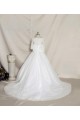 A-line Half Sleeves Lace Bowknot Bridal Gown Wedding Dress WD010736