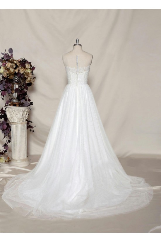 A-line Sweetheart Straps Lace and Tulle Bridal Gown Wedding Dress WD010737