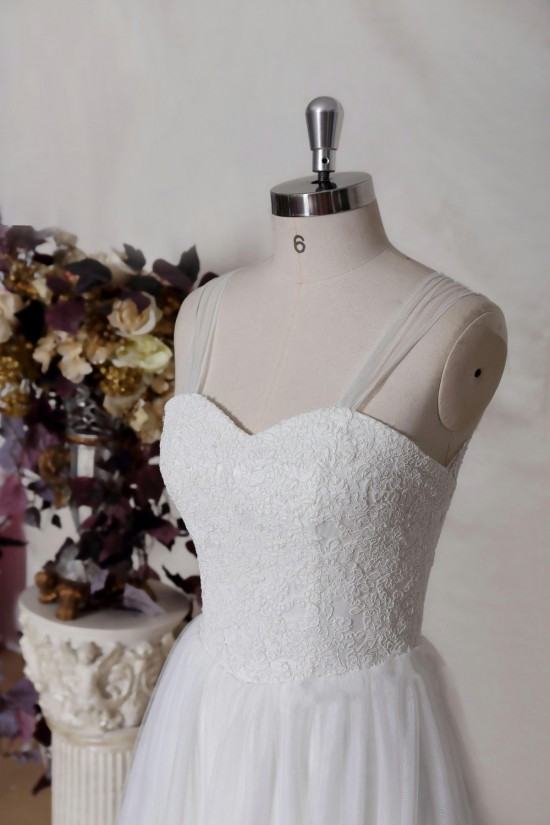 A-line Sweetheart Straps Lace and Tulle Bridal Gown Wedding Dress WD010737 A-line Sweetheart Straps Lace and Tulle Bridal Gown Wedding Dress WD010737
