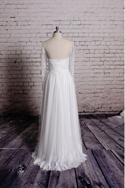 A-line Long Sleeves Lace Bridal Gown Wedding Dress WD010738