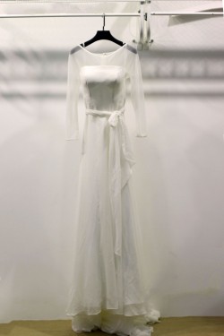 A-line Long Sleeves Bridal Gown Wedding Dress WD010739