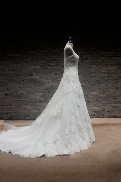 A-line Sweetheart Beaded Lace Bridal Gown Wedding Dress WD010740