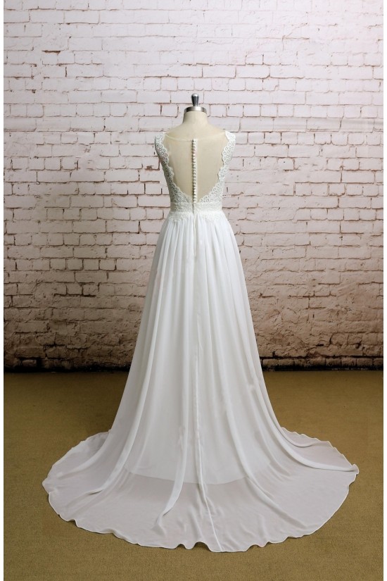 A-line Lace and Chffon Bridal Gown Wedding Dress WD010742 A-line Lace and Chffon Bridal Gown Wedding Dress WD010742