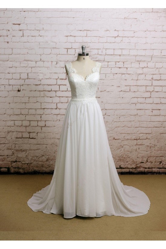 A-line Lace and Chffon Bridal Gown Wedding Dress WD010742 A-line Lace and Chffon Bridal Gown Wedding Dress WD010742