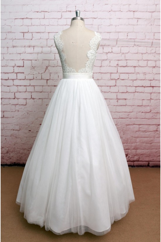 Ball Gown V-neck Lace Straps Bridal Gown Wedding Dress WD010747