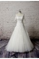 A-line Short Sleeves Lace Bridal Gown Wedding Dress WD010748