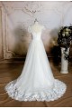 A-line Short Sleeves Lace Bridal Gown Wedding Dress WD010749