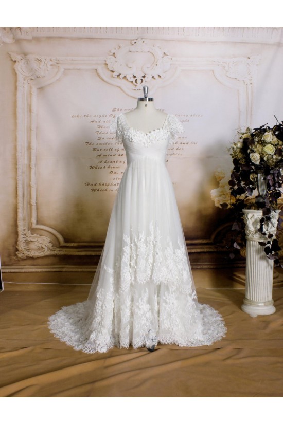 A-line Short Sleeves Lace Bridal Gown Wedding Dress WD010749 A-line Short Sleeves Lace Bridal Gown Wedding Dress WD010749