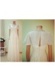 Sheath/Column Short Sleeves Chiffon Bridal Gown Wedding Dress WD010758