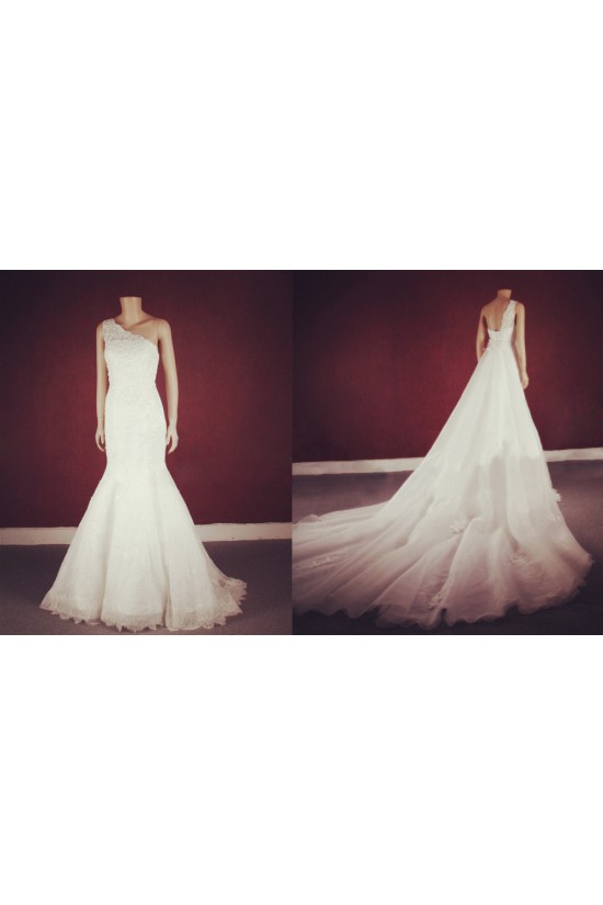 Trumpet/Mermaid One Shoulder Lace Bridal Gown Wedding Dress WD010759 Trumpet/Mermaid One Shoulder Lace Bridal Gown Wedding Dress WD010759