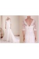 Trumpet/Mermaid V-neck Half Sleeves Lace Bridal Gown Wedding Dress WD010761