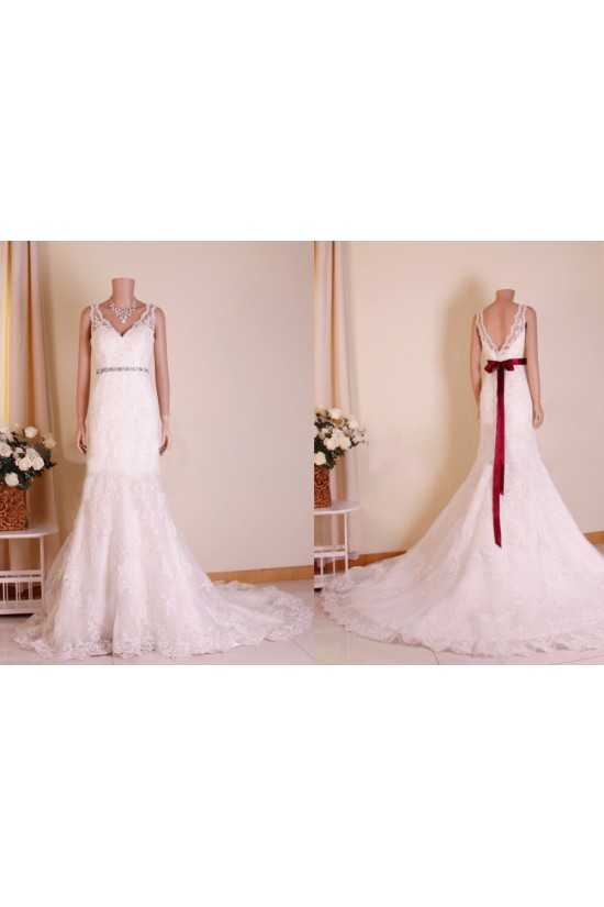 Trumpet/Mermaid V-neck Lace Bridal Gown Wedding Dress WD010764 Trumpet/Mermaid V-neck Lace Bridal Gown Wedding Dress WD010764