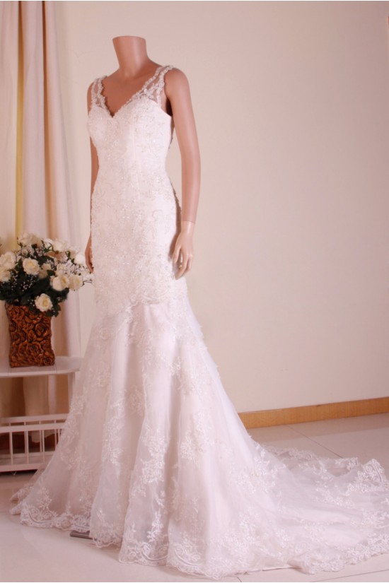 Trumpet/Mermaid V-neck Lace Bridal Gown Wedding Dress WD010764 Trumpet/Mermaid V-neck Lace Bridal Gown Wedding Dress WD010764