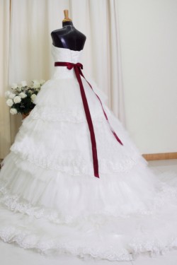 Ball Gown Strapless Lace Bridal Gown Wedding Dress WD010765