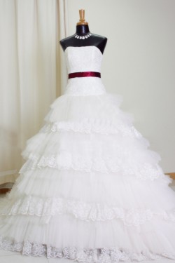 Ball Gown Strapless Lace Bridal Gown Wedding Dress WD010765