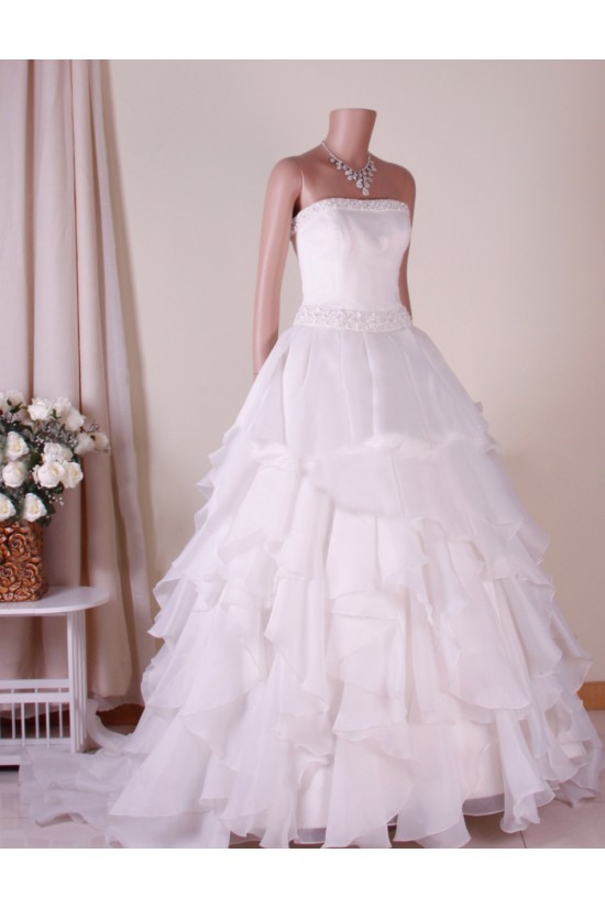 Ball Gown Strapless Beaded Bridal Gown Wedding Dress WD010766