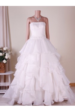 Ball Gown Strapless Beaded Bridal Gown Wedding Dress WD010766