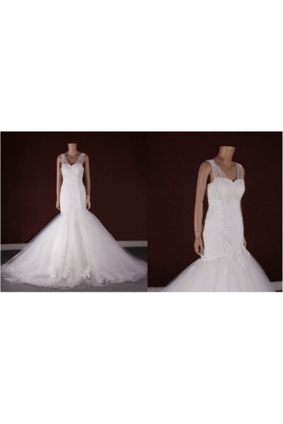 Trumpet/Mermaid Beaded Lace and Tulle Bridal Gown Wedding Dress WD010772 Trumpet/Mermaid Beaded Lace and Tulle Bridal Gown Wedding Dress WD010772