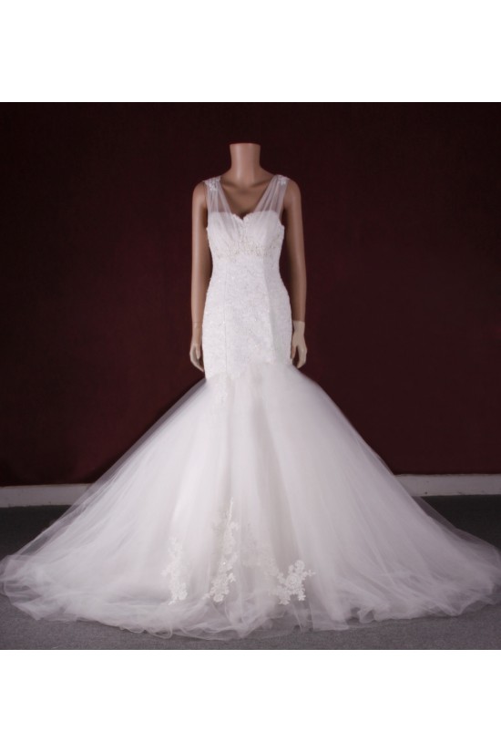 Trumpet/Mermaid Beaded Lace and Tulle Bridal Gown Wedding Dress WD010772 Trumpet/Mermaid Beaded Lace and Tulle Bridal Gown Wedding Dress WD010772