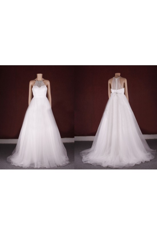 A-line Beaded Bridal Gown Wedding Dress WD010776