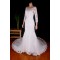 Trumpet/Mermaid Off the Shoulder 3/4 Sleeves Beaded Bridal Gown Wedding Dress WD010778