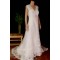 A-line V-neck Beaded Lace Bridal Gown Wedding Dress WD010779