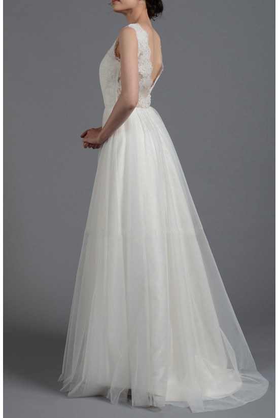 A-line Lace Bridal Gown Wedding Dress WD010787