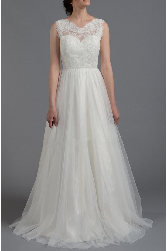 A-line Lace Bridal Gown Wedding Dress WD010787