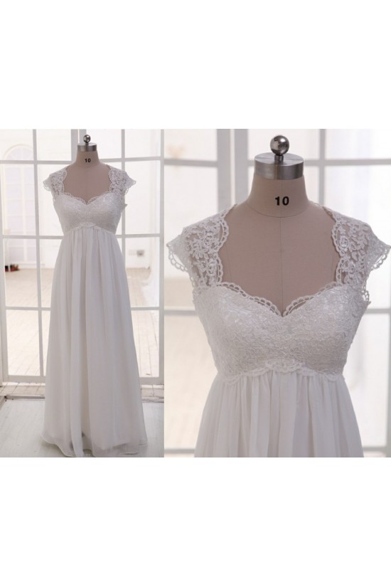 Empire Lace and Chiffon Maternity Bridal Gown Wedding Dress WD010789