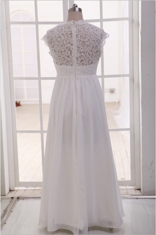 Empire Lace and Chiffon Maternity Bridal Gown Wedding Dress WD010789