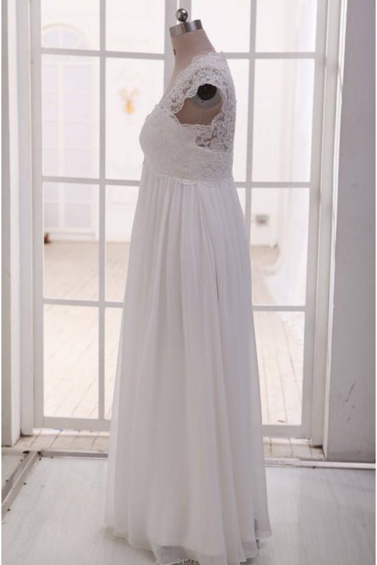 Empire Lace and Chiffon Maternity Bridal Gown Wedding Dress WD010789