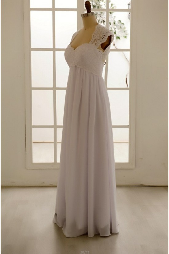 Empire Lace and Chiffon Maternity Bridal Gown Wedding Dress WD010789