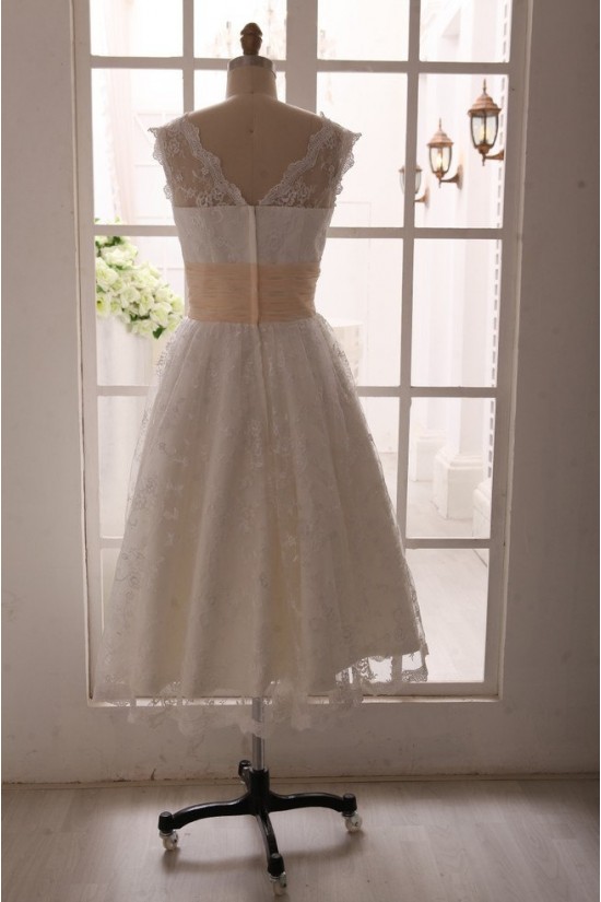 A-line Short Lace Bridal Gown Wedding Dress WD010792