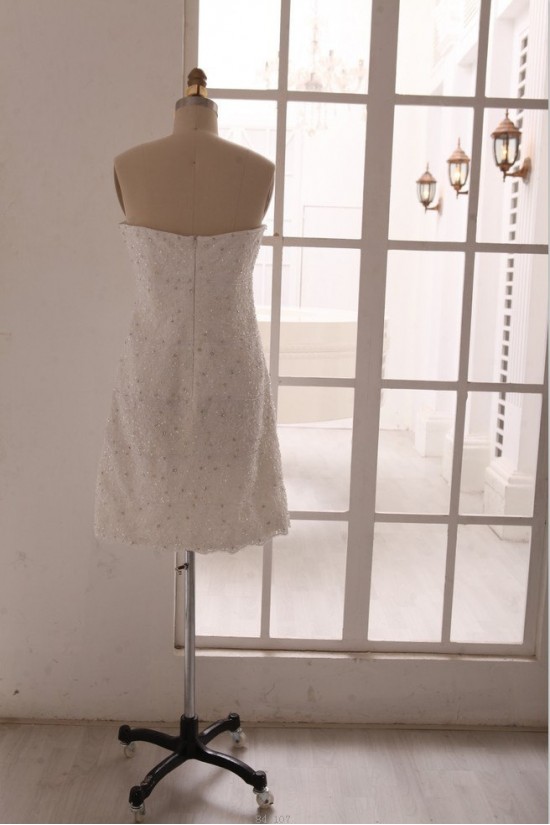 Sheath Sweetheart Beaded Appliques Short Bridal Gown Wedding Dress WD010793 Sheath Sweetheart Beaded Appliques Short Bridal Gown Wedding Dress WD010793