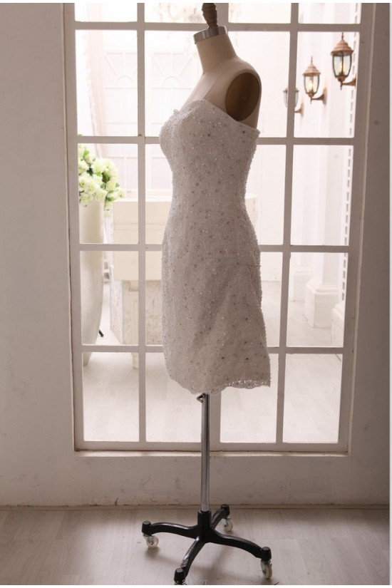Sheath Sweetheart Beaded Appliques Short Bridal Gown Wedding Dress WD010793 Sheath Sweetheart Beaded Appliques Short Bridal Gown Wedding Dress WD010793