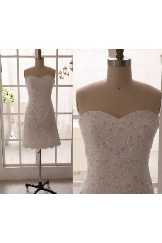 Sheath Sweetheart Beaded Appliques Short Bridal Gown Wedding Dress WD010793 Sheath Sweetheart Beaded Appliques Short Bridal Gown Wedding Dress WD010793