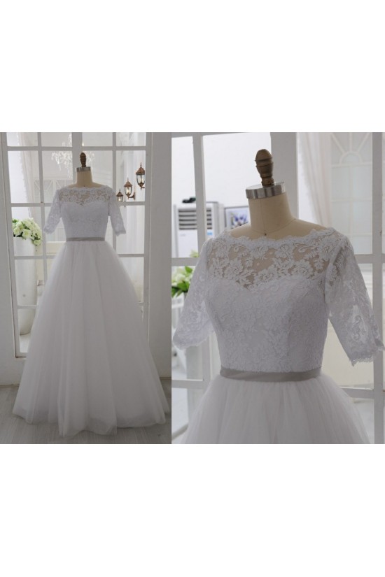Ball Gown Half Sleeves Lace Bridal Gown Wedding Dress WD010794 Ball Gown Half Sleeves Lace Bridal Gown Wedding Dress WD010794