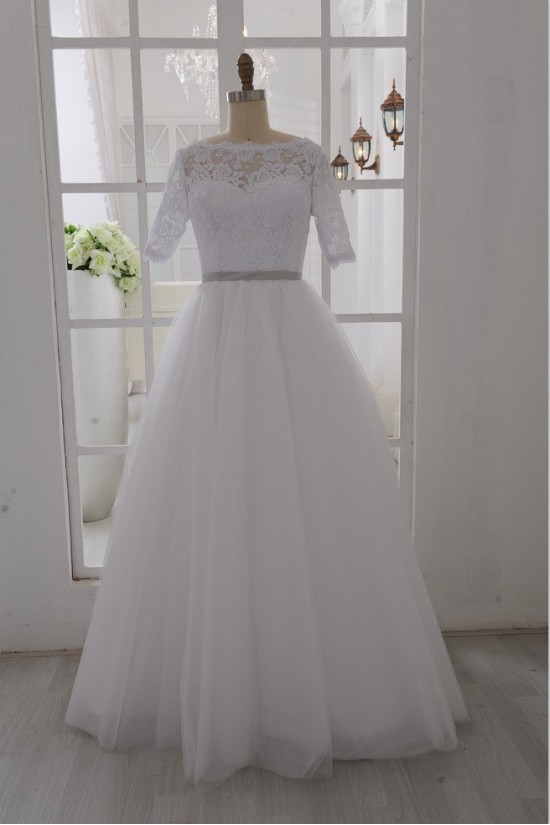 Ball Gown Half Sleeves Lace Bridal Gown Wedding Dress WD010794 Ball Gown Half Sleeves Lace Bridal Gown Wedding Dress WD010794